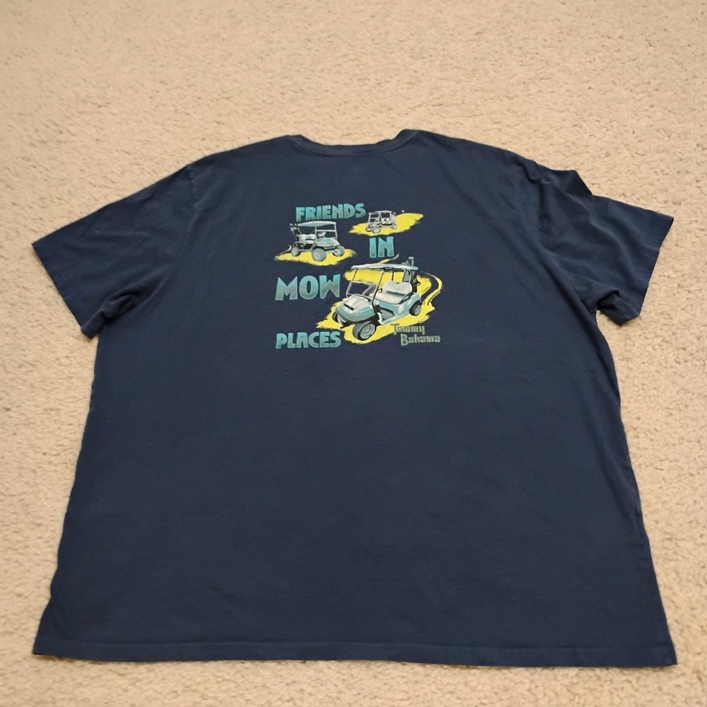 Tommy Bahama T Shirt Mens 2XL Blue Beach Golf Dad Mow Places Designer Preppy